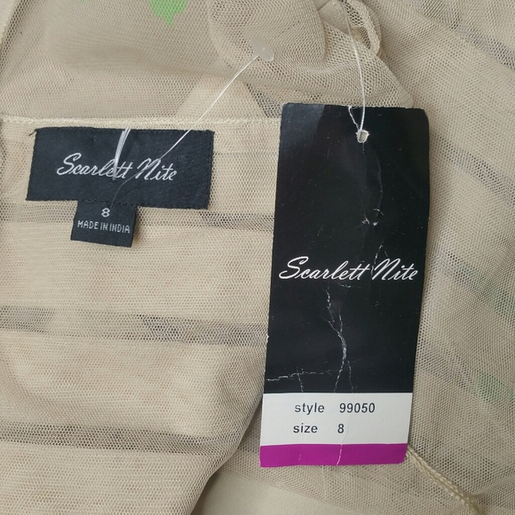 NEW Scarlett Nite Nude Ecru Tan Sleeveless Dress 8 - Picture 7 of 10